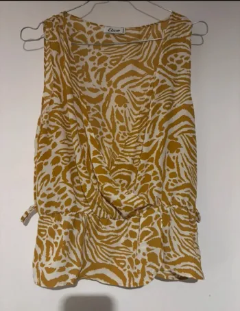 Top portefeuille jaune imprimé Etam - Neuf - T38 (M)