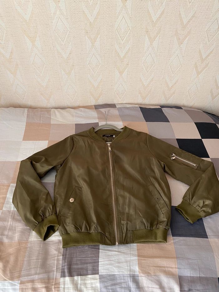 Superbe belle veste bomber  kaki E.Diva taille M - photo numéro 10