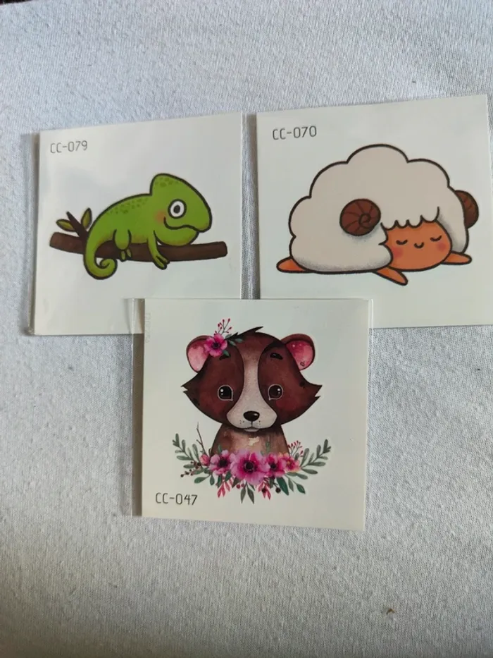 Tatouages temporaires trio mignons