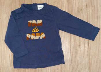 Pull tape à l’œil bleu marine garçon 12 mois