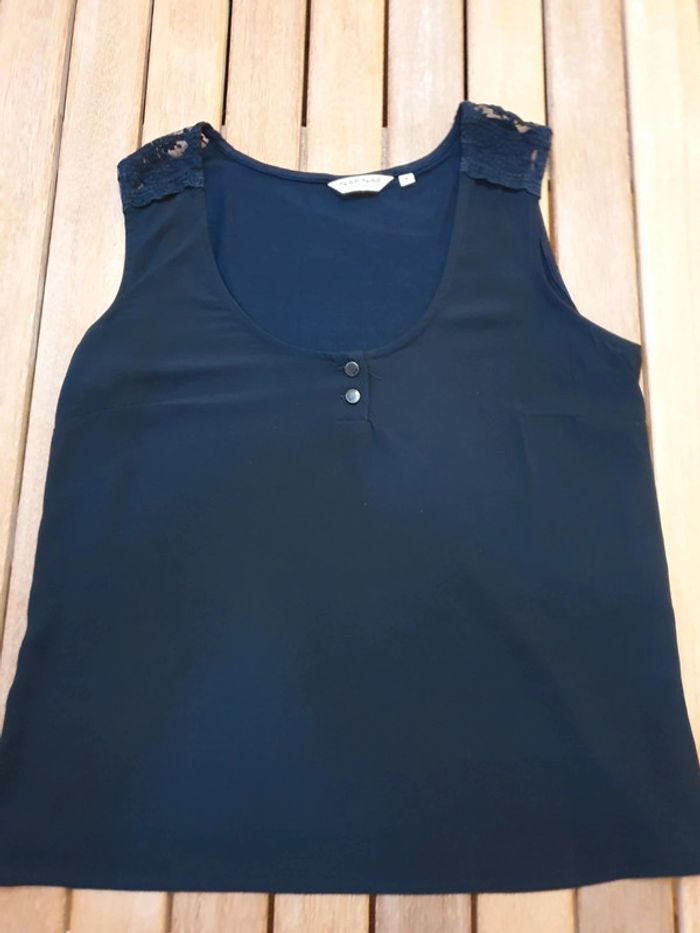 Top Naf naf bleu marine taille M avec dentelle - photo numéro 6