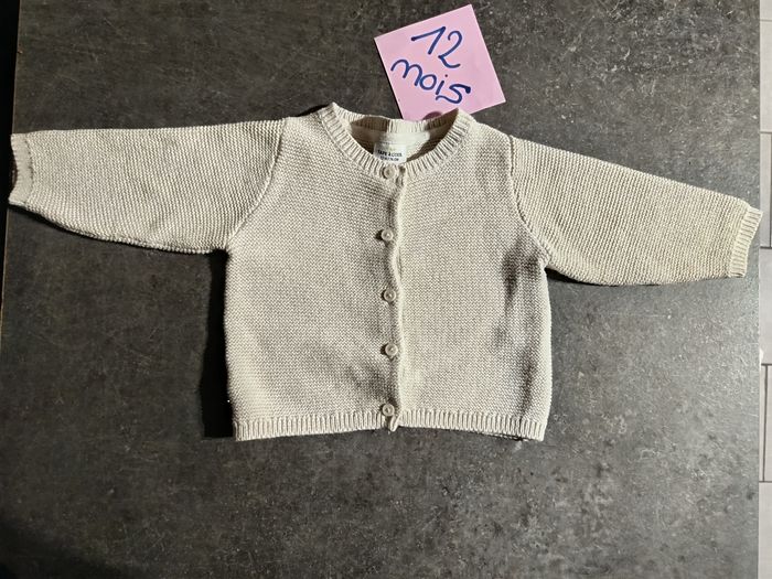 Gilet beige pailleté 12 mois - photo numéro 2