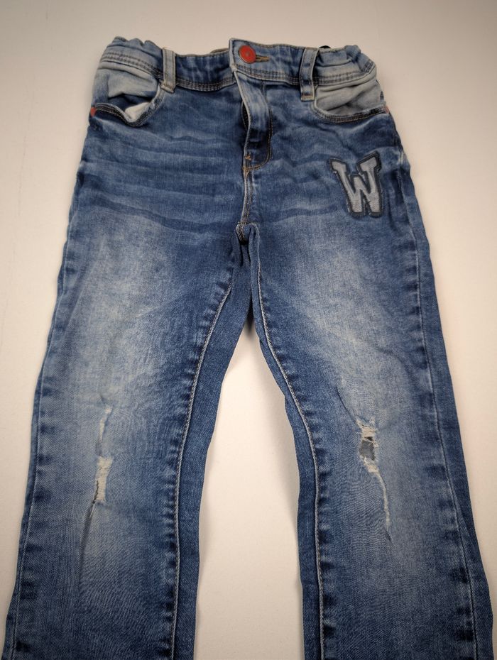 Jean slim TAO (Tape à l'œil) - 6 ans - Style "destroy" & Taille élastiquée - photo numéro 2