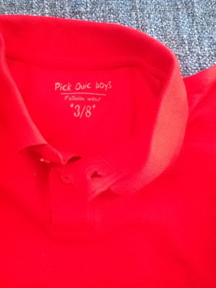 Polo manches courtes rouge - 3 ans - photo numéro 2