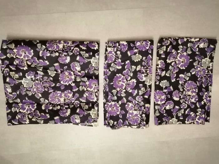 lot de 3 tissus imprimé fleurs