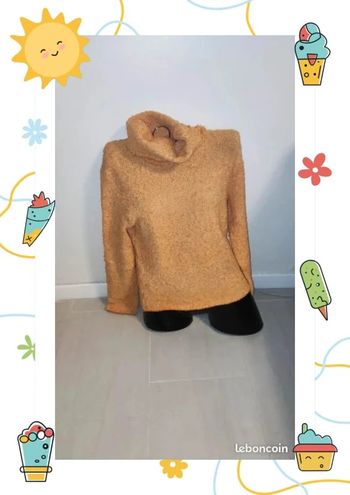 Pull col roulé taille unique ton Orange