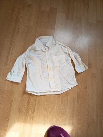 Chemise manches longues blanches 6 mois