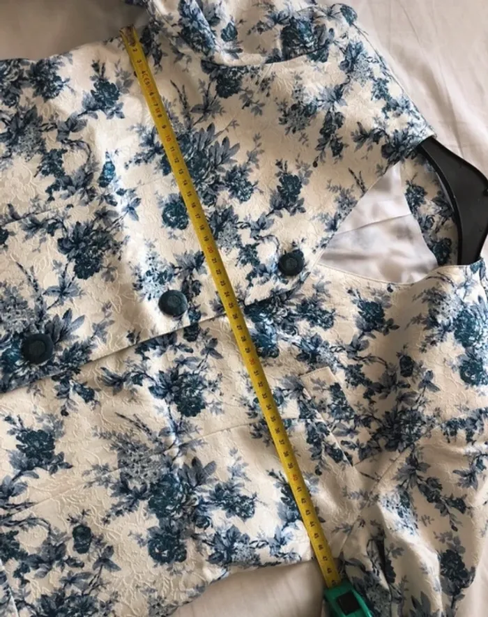 Veste tailleur fleurie femme taille 42 XL - photo numéro 4