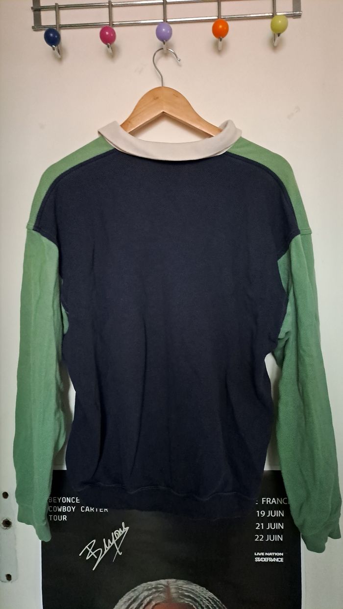 Pull Lacoste vert et bleu vintage - photo numéro 3