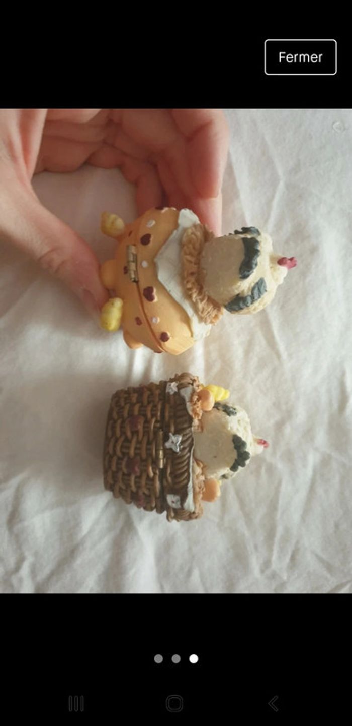 Lot Magnifiques figurines vintage poules déco collection - photo numéro 3