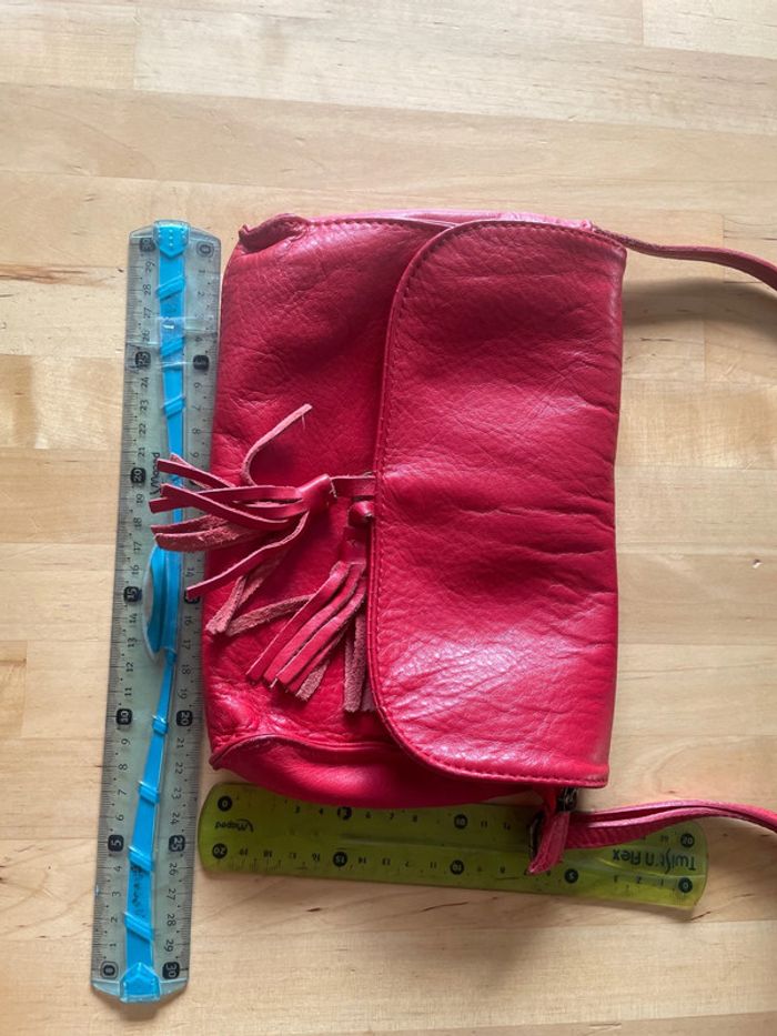 Sac à main en cuir rouge made in italy - photo numéro 10