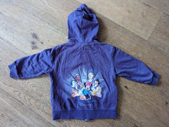 Gilet zippé capuche princesses Disney 2 ans