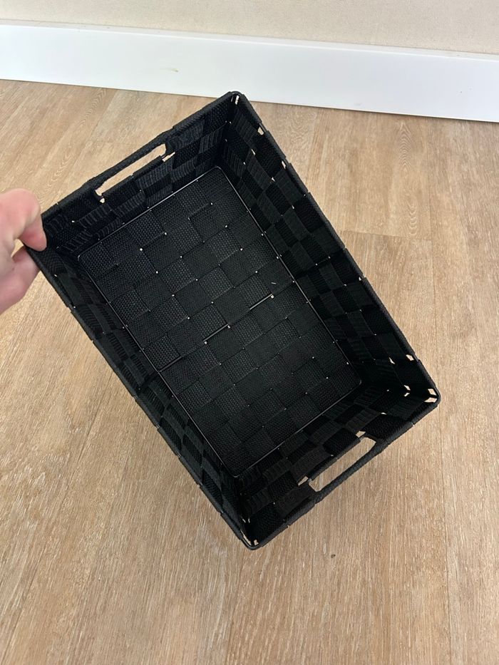 Panier de rangement plastique tressé noir - photo numéro 4