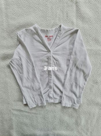 Tee shirt blanc manche longue DPAM 3 ans