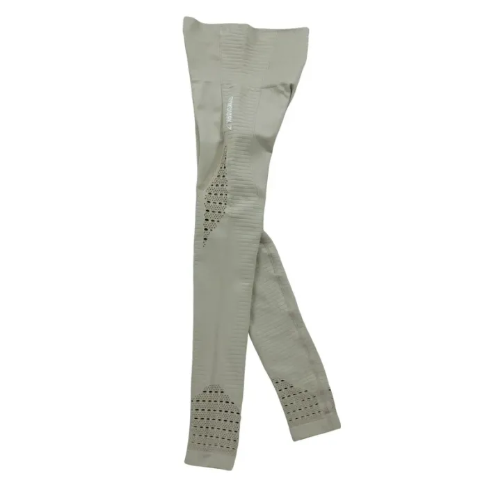 Gymshark Leggings Energy Seamless Fitness Yoga Femme Taille Xs Beige #Qwe3236