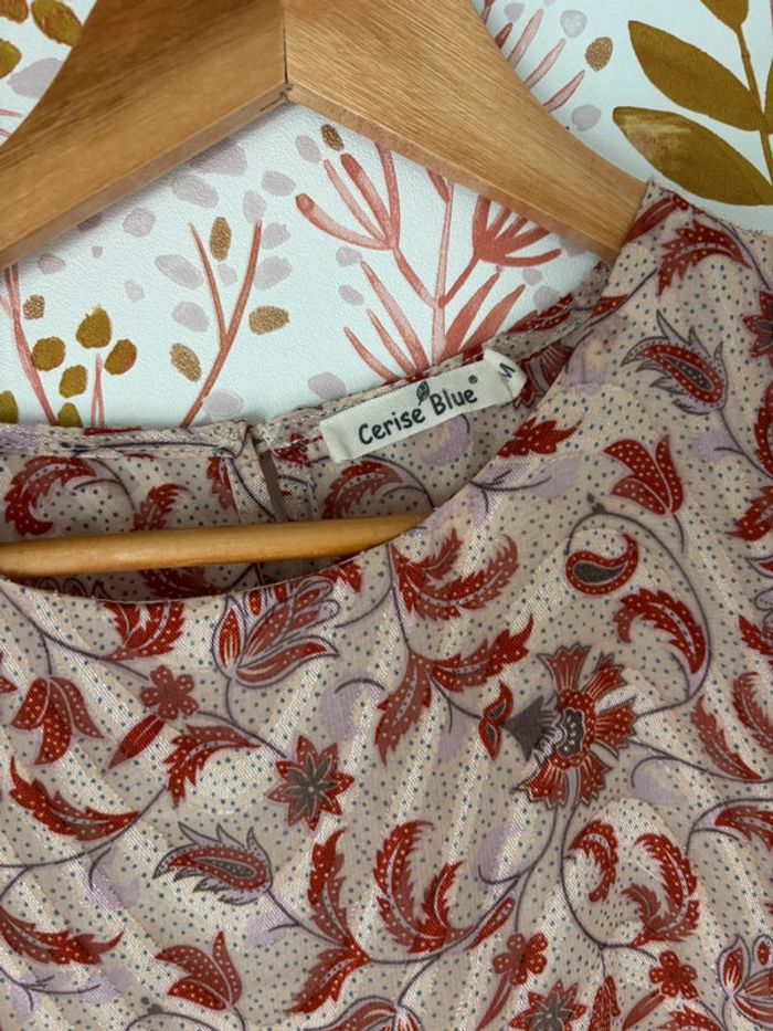 Blouse bohème cerise blue - photo numéro 3