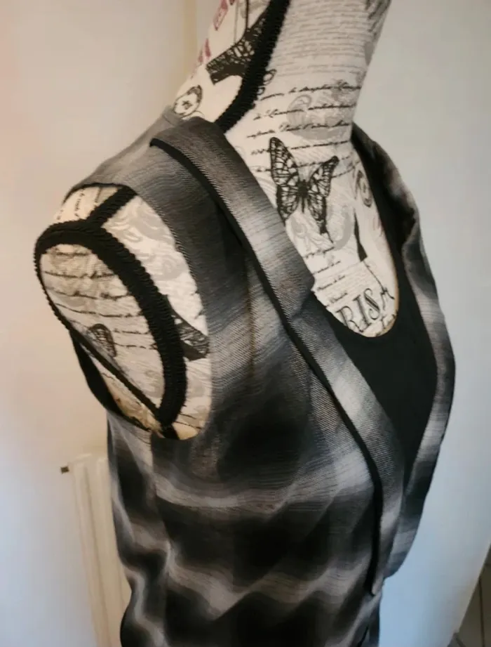 Robe élégante See U Soon – gris/noir – taille M - photo numéro 3