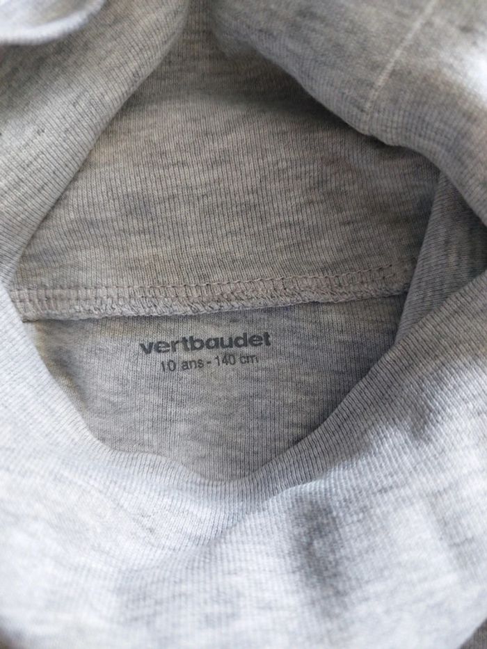 Tee-shirt manches longues col roulé Vertbaudet taille 10 ans - photo numéro 3