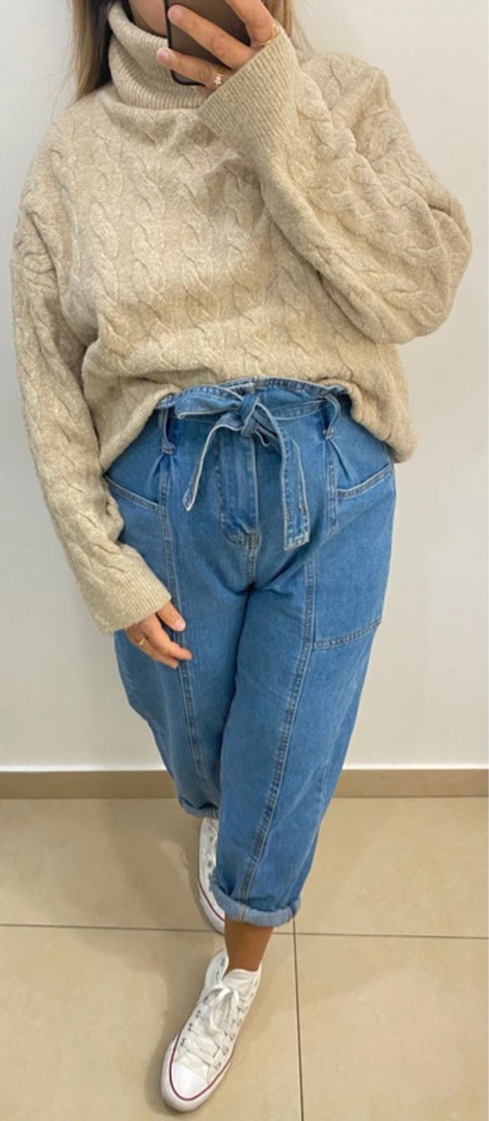 Superbe Pull Col Roulé Torsadé Taille M Et Plus - photo numéro 2