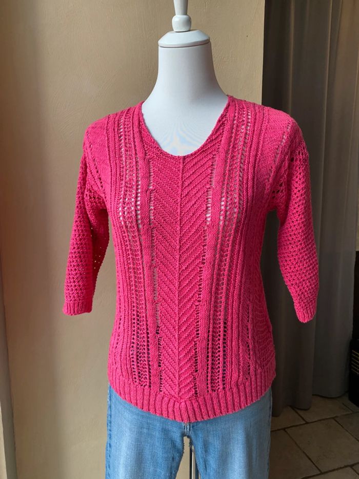 Pull ajouré rose Sateen S - photo numéro 7