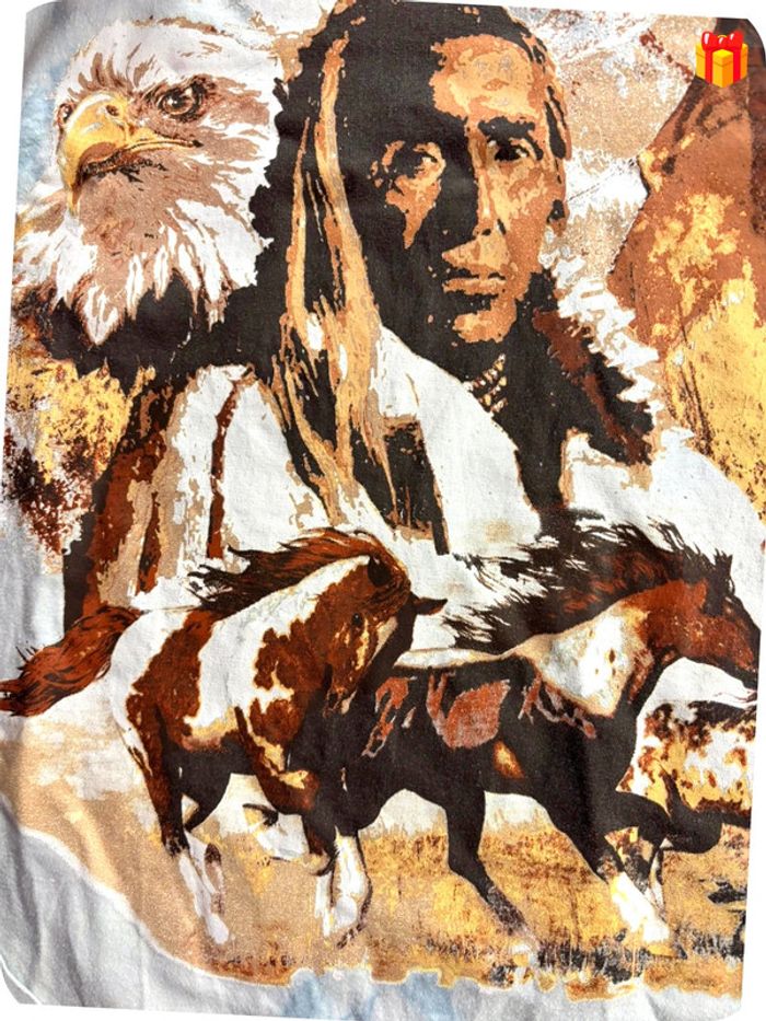 T-shirt Y2K Atlas for Men Dessin Indian Tribe Taille XL - photo numéro 3