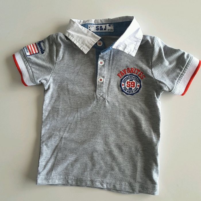 Tee shirt polo col blanc