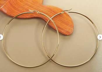 créoles rondes 83 mm dorées à l'or fin 14 carats