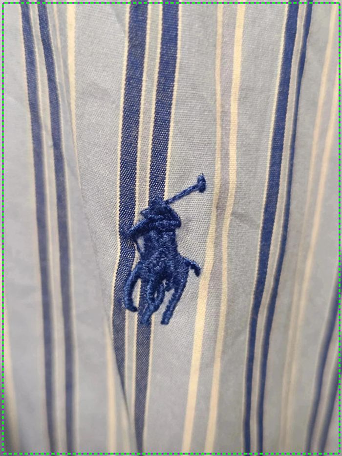 Chemise Ralph Lauren à rayures bleues – Slim Fit – Taille M - photo numéro 5