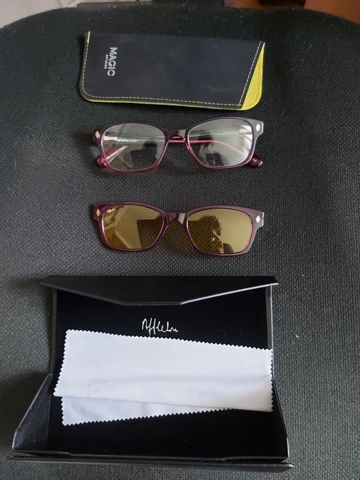 Lunettes progressives neuve avec clip solaire