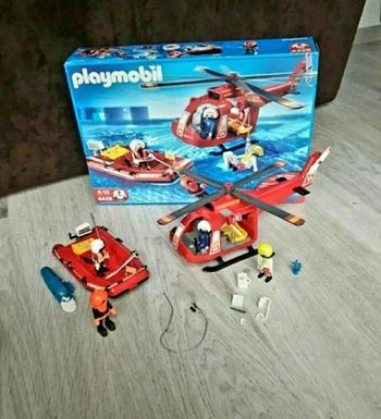 Playmobil 4428 Sauveteur Hélicoptère bateau