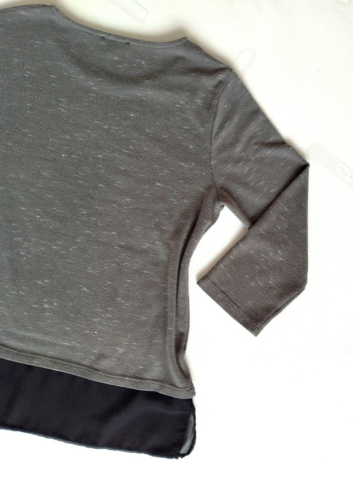 Pull kaki chiné avec voile noir - Kiabi - photo numéro 7