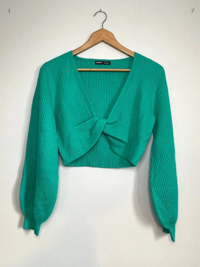 Blouse Shein bleu turquoise
