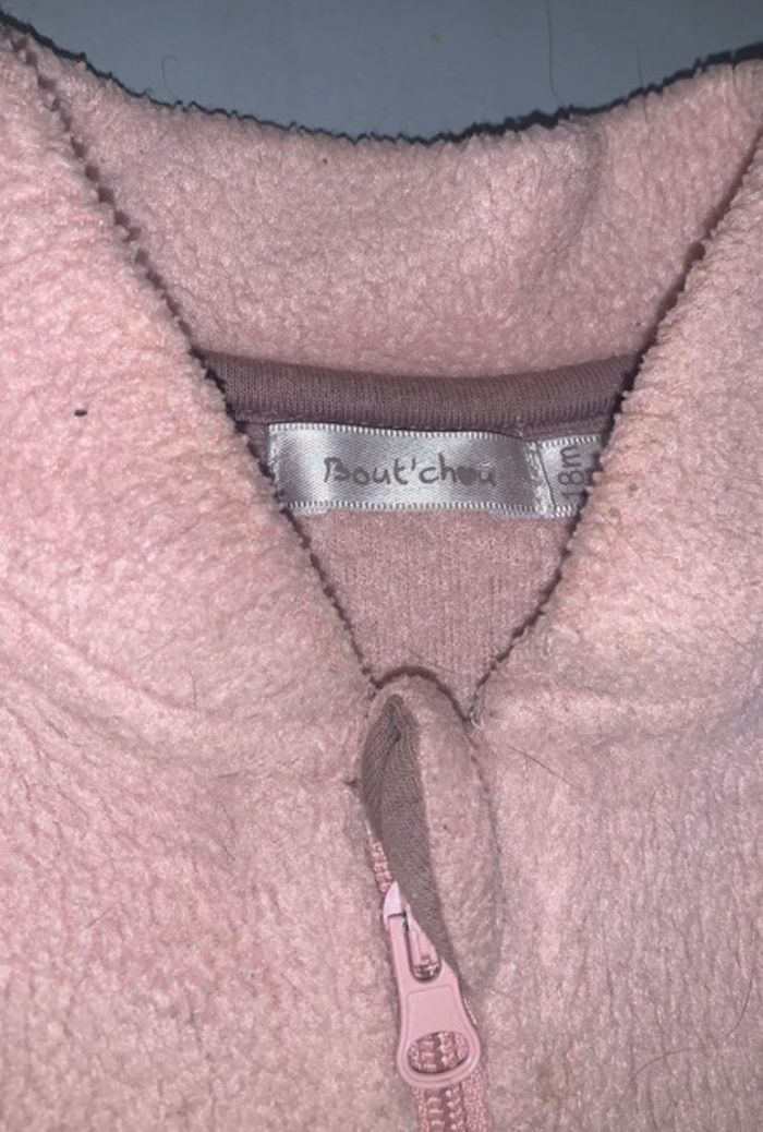 Combinaison rose polaire fourrée taille 18 mois marque Bout'chou - photo numéro 4