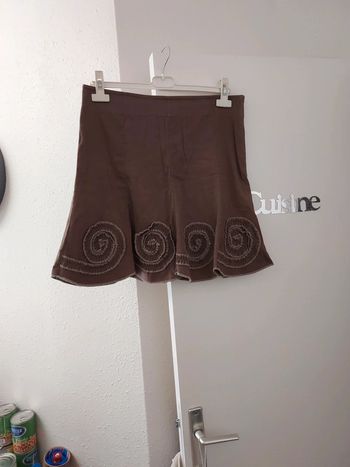 Jupe trapèze avec zip sur le côté femme L