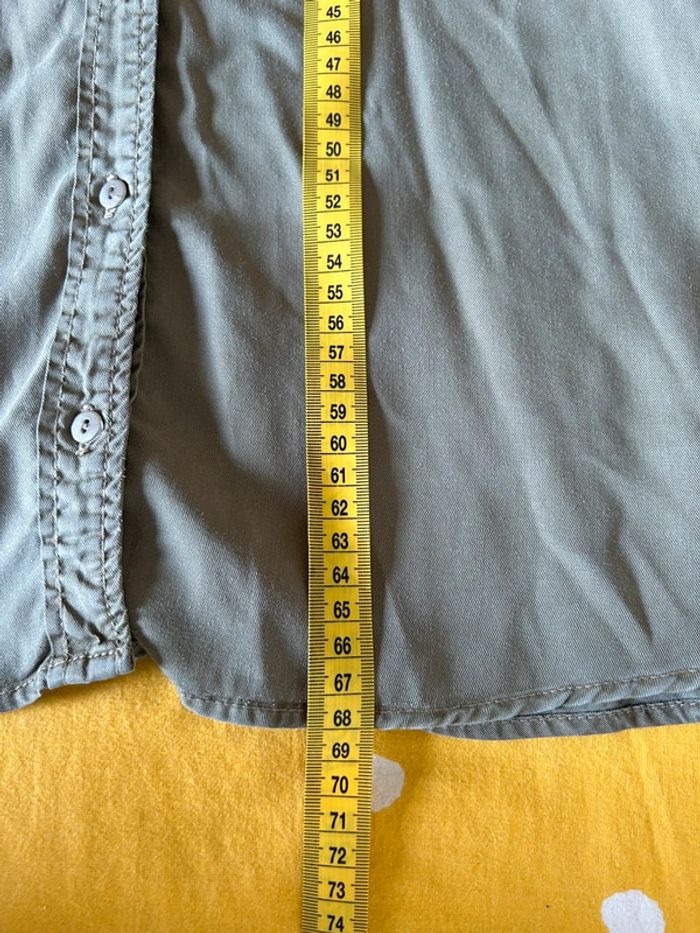 Blouse chemise kaki lyocel manches longues Zara - taille M - photo numéro 5