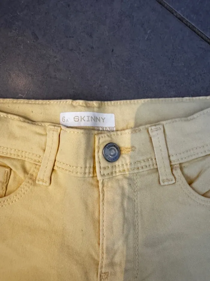 Pantalon / Jean 7/8 - Kiabi - Denim - Skinny - Jaune clair - 6ans - photo numéro 2