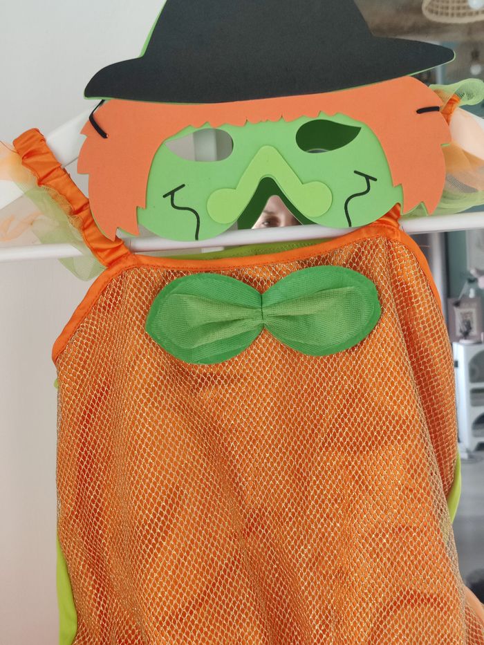 Déguisement robe citrouille et accessoires Halloween Taille 7-10 ans - photo numéro 2