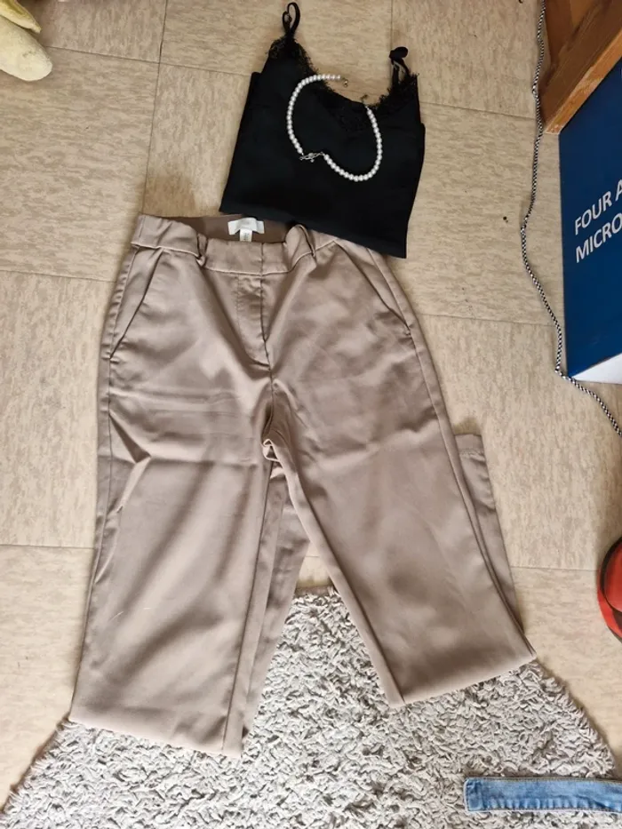 Pantalon beige élégant H&M - photo numéro 2