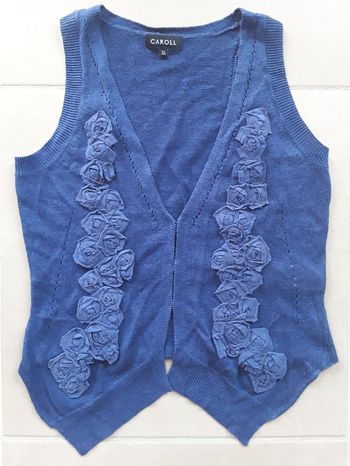 Gilet sans manches bleu marine printemps/été CAROLL 36 TBE