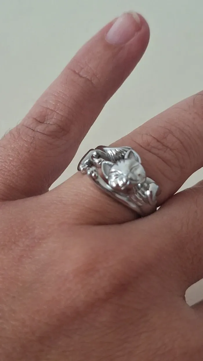 🐱 Bague en argent 925 motif chat 🐱 - photo numéro 7