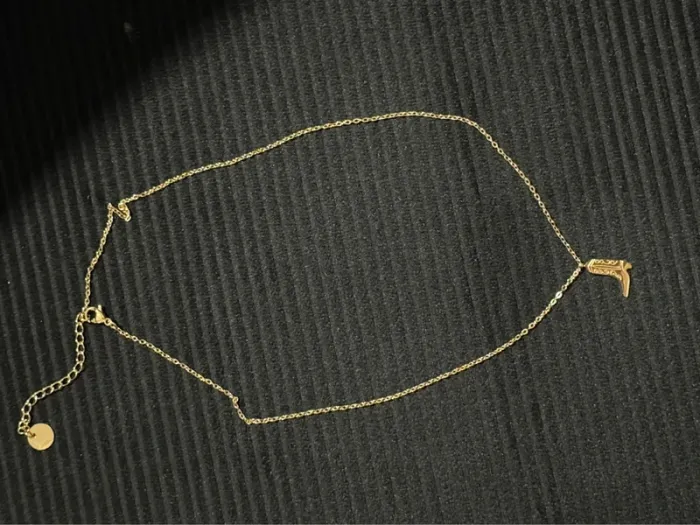 Collier chaîne réglable acier inoxydable or pendentif Santiag petit créateur - photo numéro 5