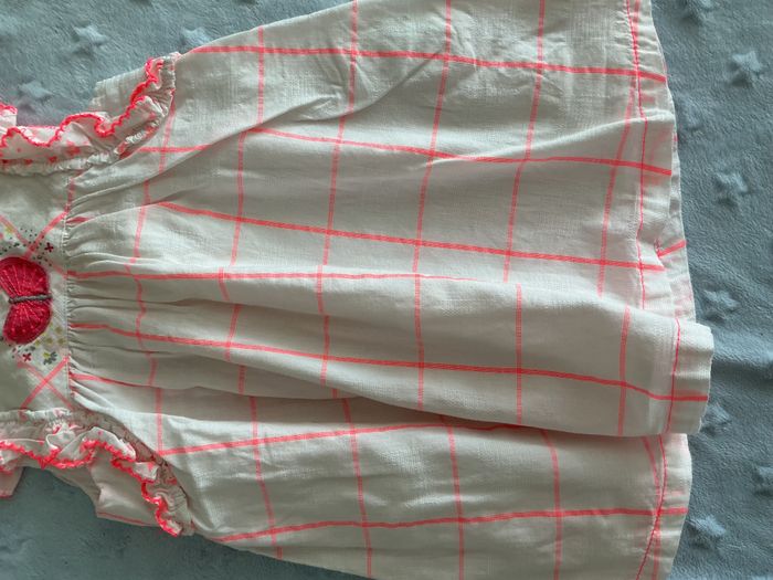 robe sans manches blanc et rose ouverture totale au dos 9 mois orchestra - photo numéro 6