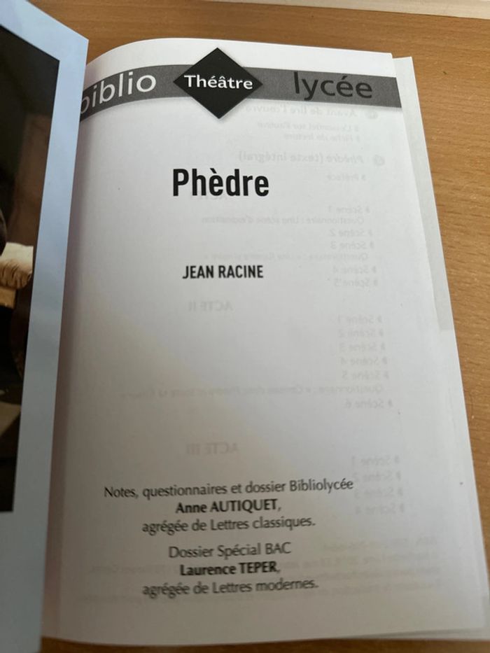 Livre phedre Jean racine État neuf - photo numéro 2