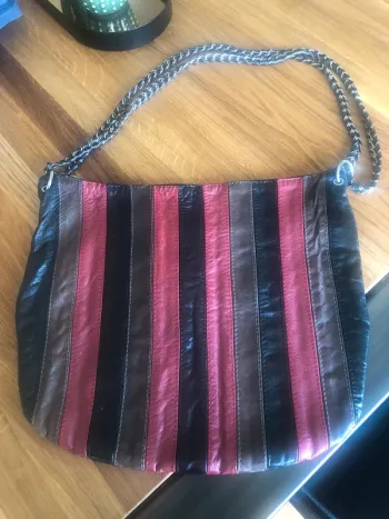 Sac en cuir rayé Satori
