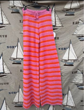 Pantalon en laine rayé 