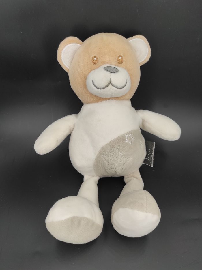 Doudou Ours blanc et gris Tom & Zoé