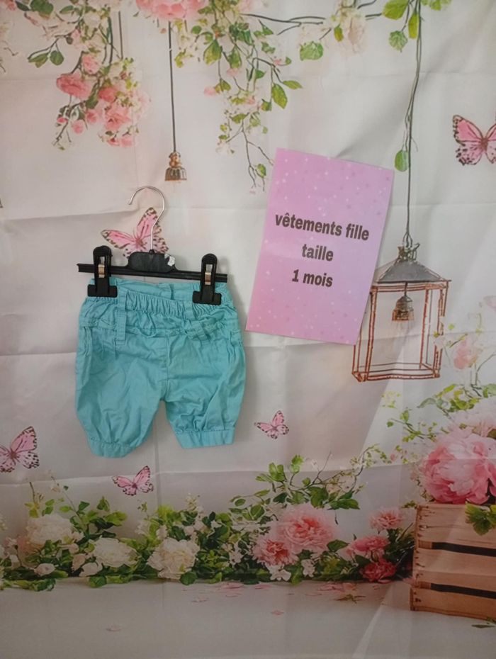 Pantalon fille Kitchoun bleu turquoise taille 1 mois / 56 cm - photo numéro 3
