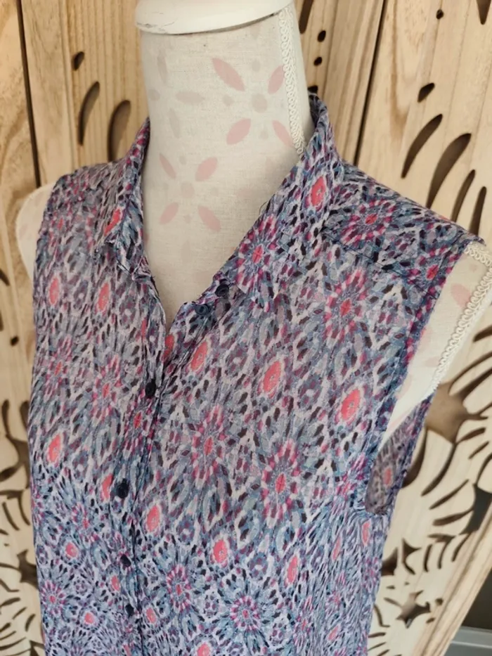 Chemise transparente sans manche imprimé T 40 H&M - photo numéro 4