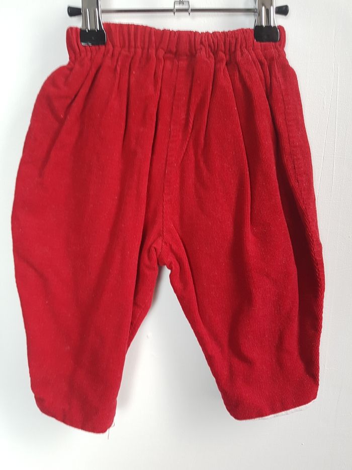 Sarouel velours rouge Natalys 6-9 mois - photo numéro 3