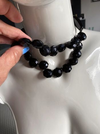 Ras du cou double fantaisie noir